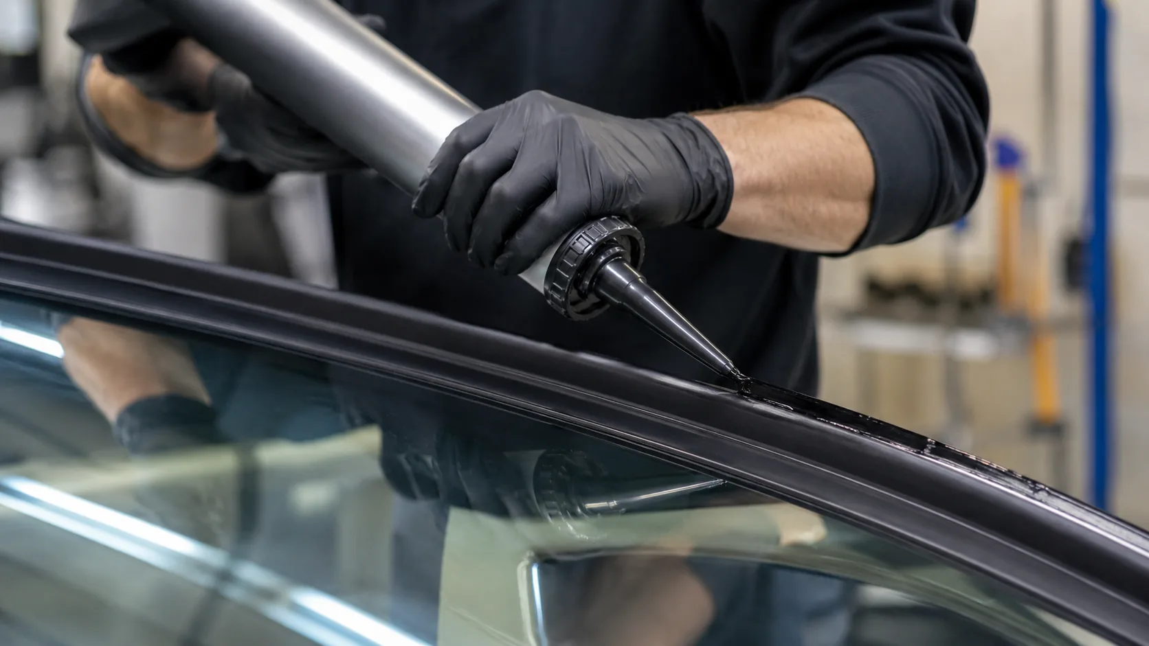 Precision urethane application during mobile windshield replacement