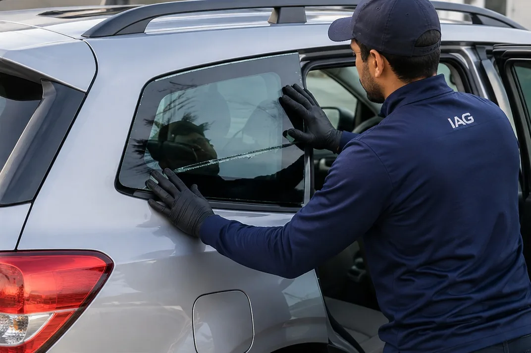 Mobile quarter glass replacement at a customer location in San Jose
