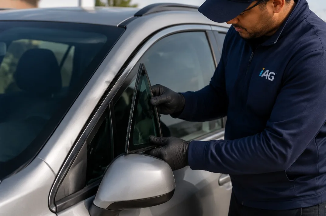 Mobile vent glass replacement at a customer location in San Jose